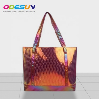 2019 hot sale golden holographic shopper tote bag